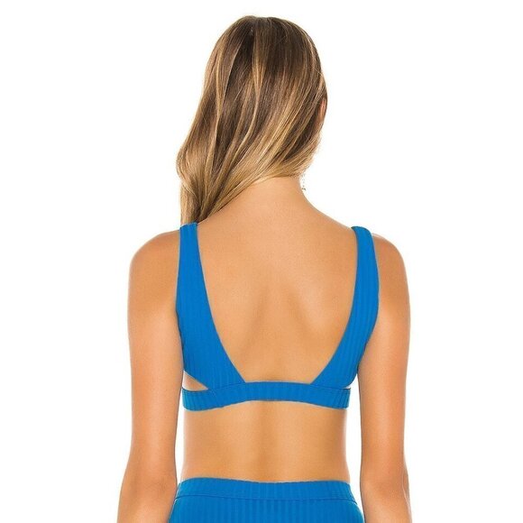 Bond Eye Heatwave Rib Crop Omo Blue Bikini Top NWT Size Medium - Picture 4 of 10